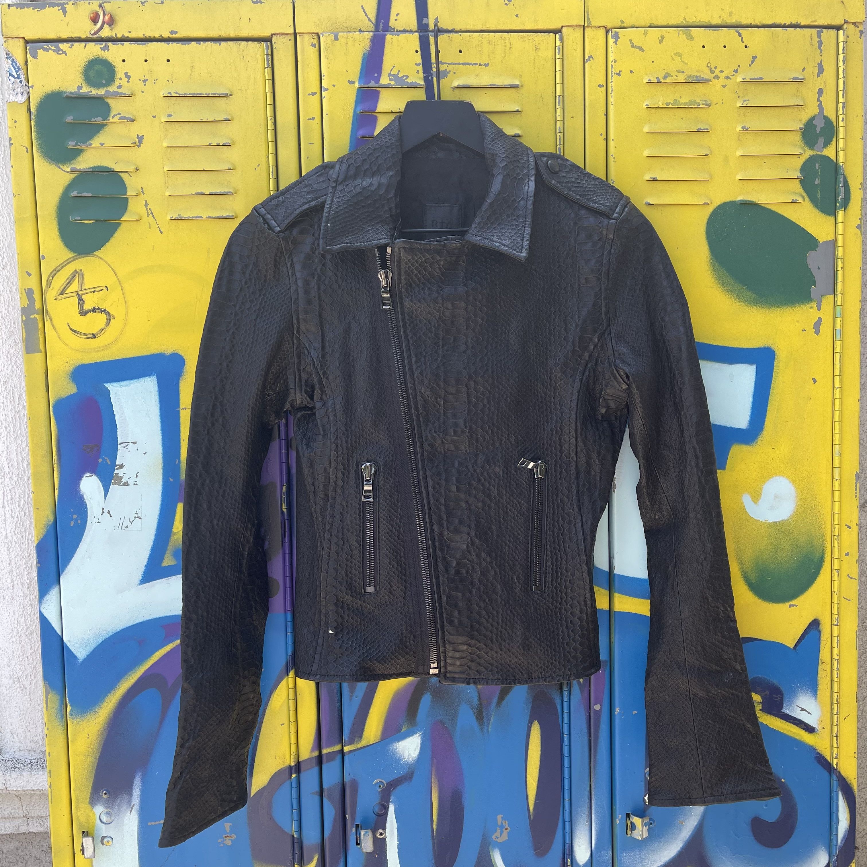 Rta RTA Snakeskin Leather Jacket Size S / US 4 / IT 40 - 1 Thumbnail
