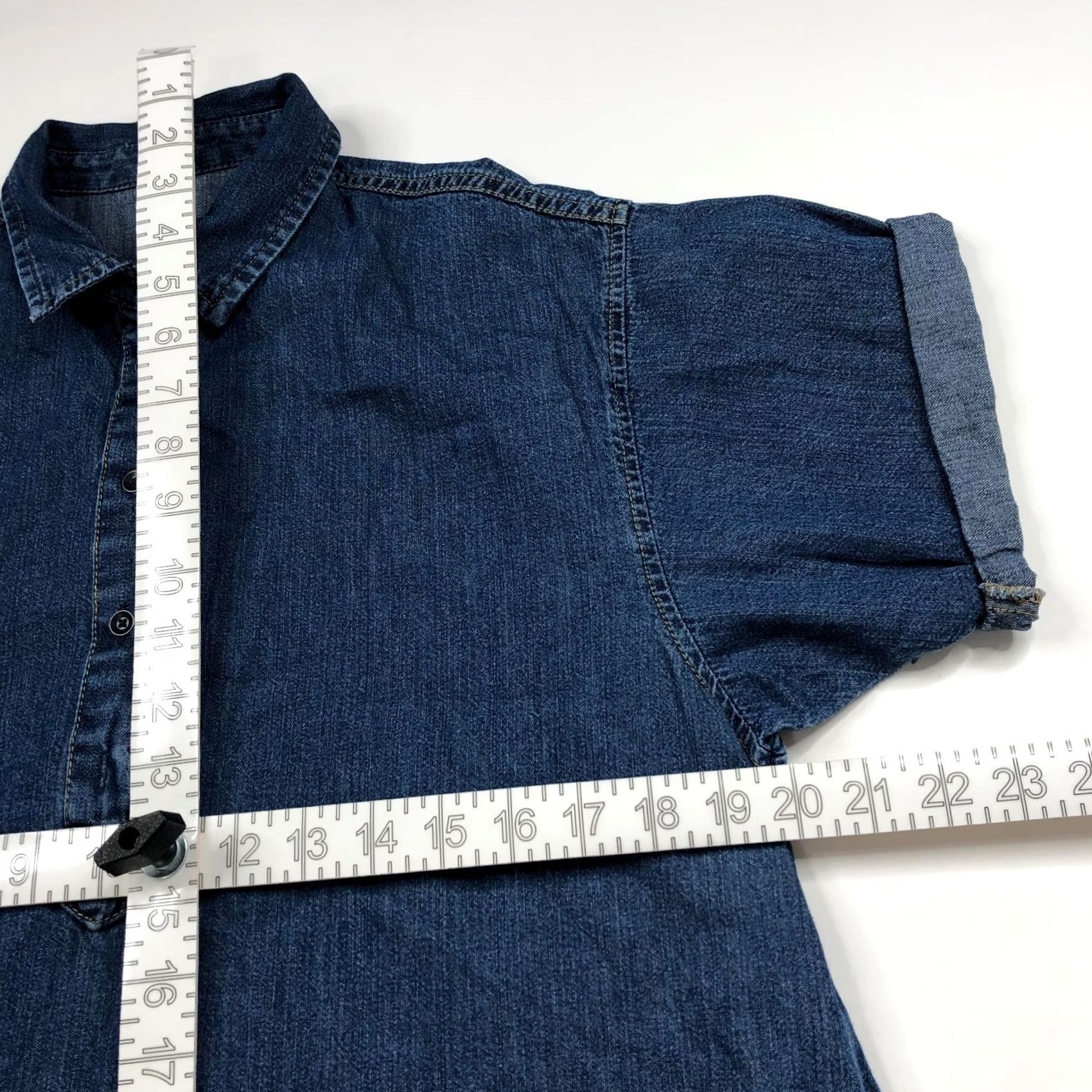 Gap Gap Denim Shirt Dress Women's Blue Short Sleeve Collared Above Knee Small Chambray Tunic Dress Model 100% Cotton Regular Size S Size S / US 4 / IT 40 - 4 Thumbnail