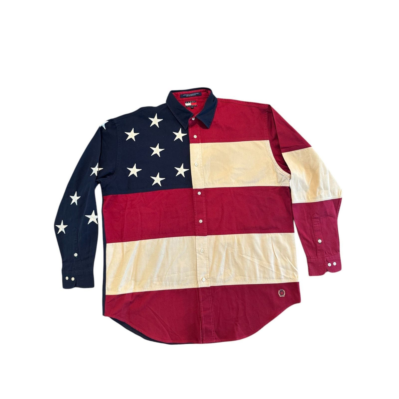 Tommy Hilfiger Vintage 90's Tommy Hilfiger Button Down Shirt American Large Size US L / EU 52-54 / 3 - 1 Thumbnail