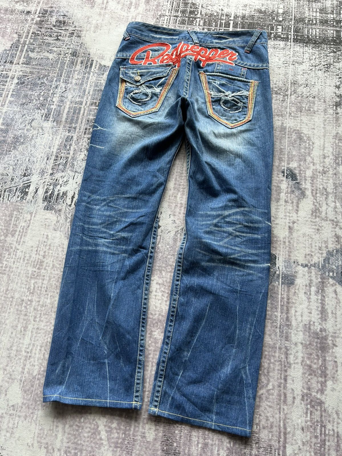 Ed Hardy Red Pepper Punk Embroidrey Jeans Size US 32 / EU 48 - 10 Thumbnail
