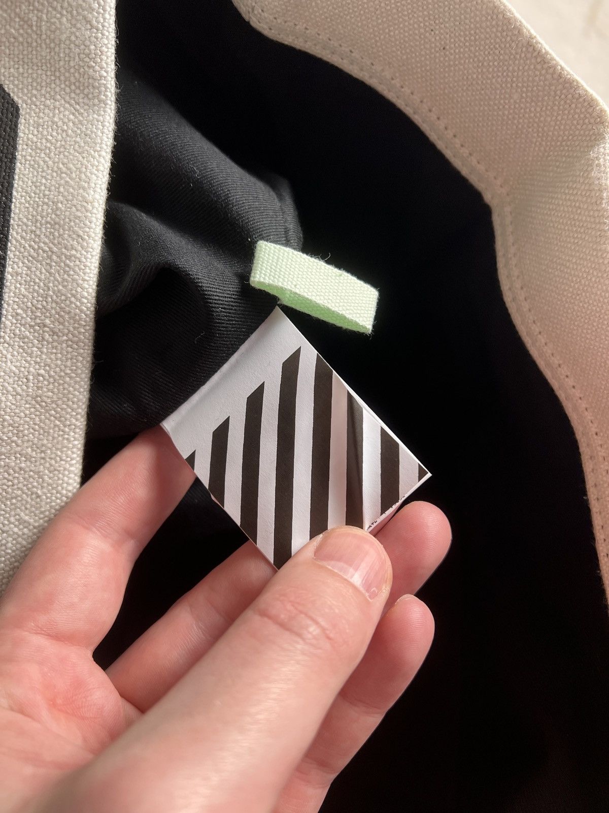 Off-White Off-White Tote Bag Canvas/Linen - Black/White Size ONE SIZE - 12 Thumbnail