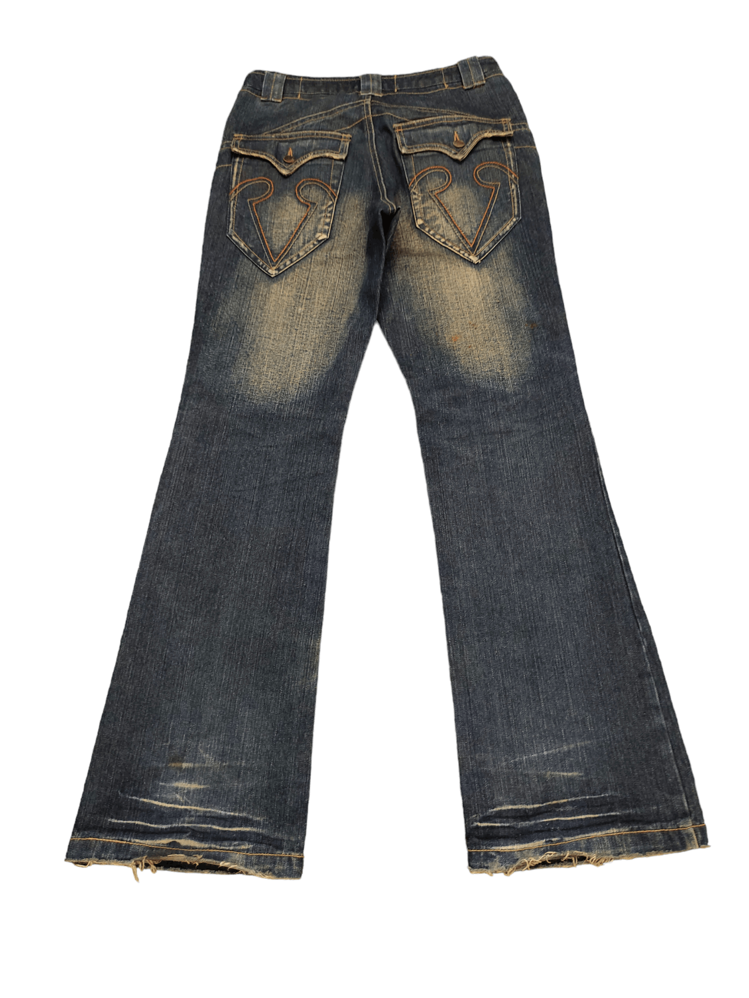 If Six Was Nine Flare Jeans Allout Clawmark Faded Denim Bootcut Y2k Size US 30 / EU 46 - 1 Thumbnail