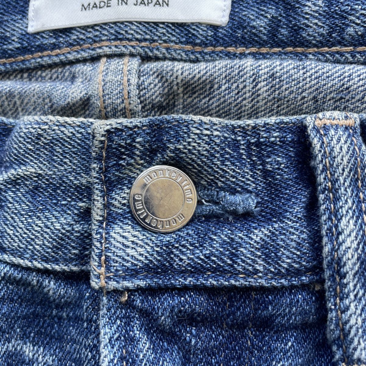 Japanese Brand Vintage Monkey Time Japan Ripped Jeans Faded Pants Denim Size US 30 / EU 46 - 7 Thumbnail