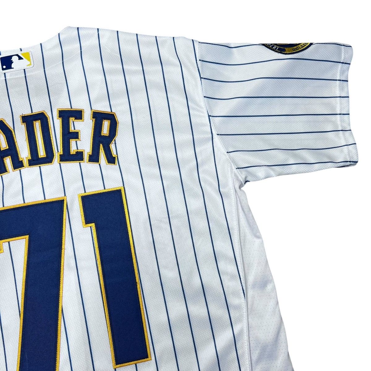 MLB × Nike MLB Milwaukee Brewers Josh Hader 71 Nike Pinstripe Jersey Size US XL / EU 56 / 4 - 9 Thumbnail