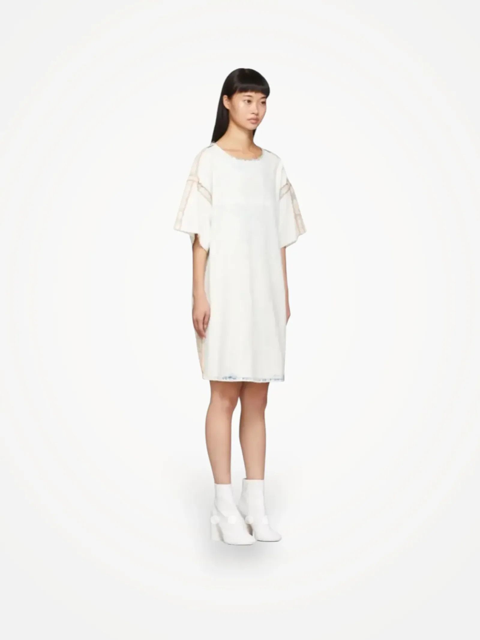 Maison Margiela Maison Margiela Bleached Denim Logo Dress Dress Size M / US 6-8 / IT 42-44 - 1 Thumbnail