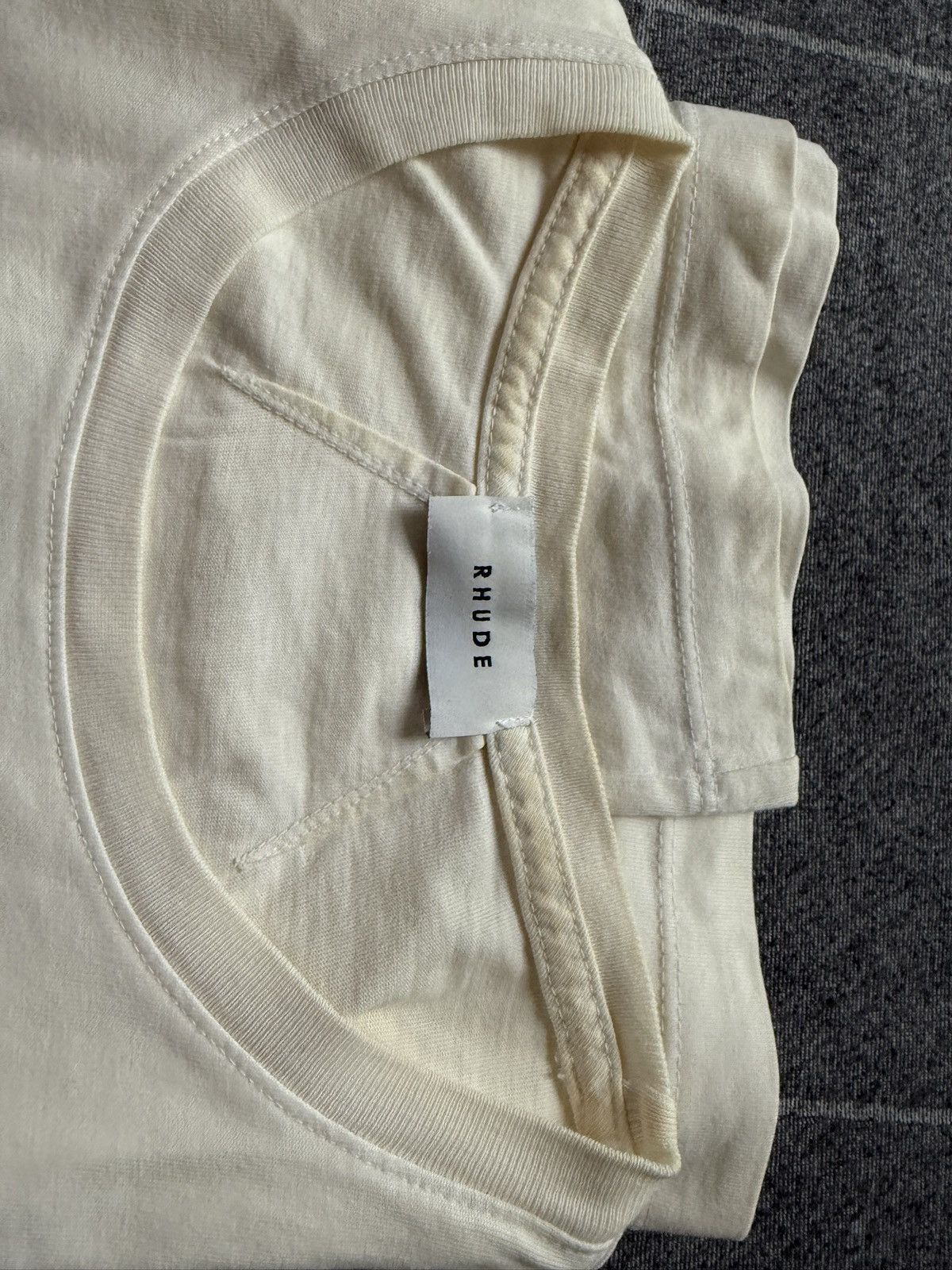 Rhude Rhude ‘Hotel Beau Rhude’ Cream T-Shirt Size US L / EU 52-54 / 3 - 6 Thumbnail
