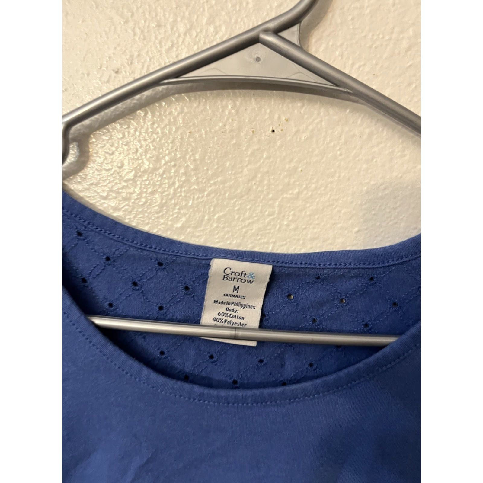 Croft & Barrow VINTAGE Croft & Barrow Round Neck Short Sleeve T-Shirt Blue Women’s Cotton 100% M Regular Stripe Size M / US 6-8 / IT 42-44 - 2 Thumbnail