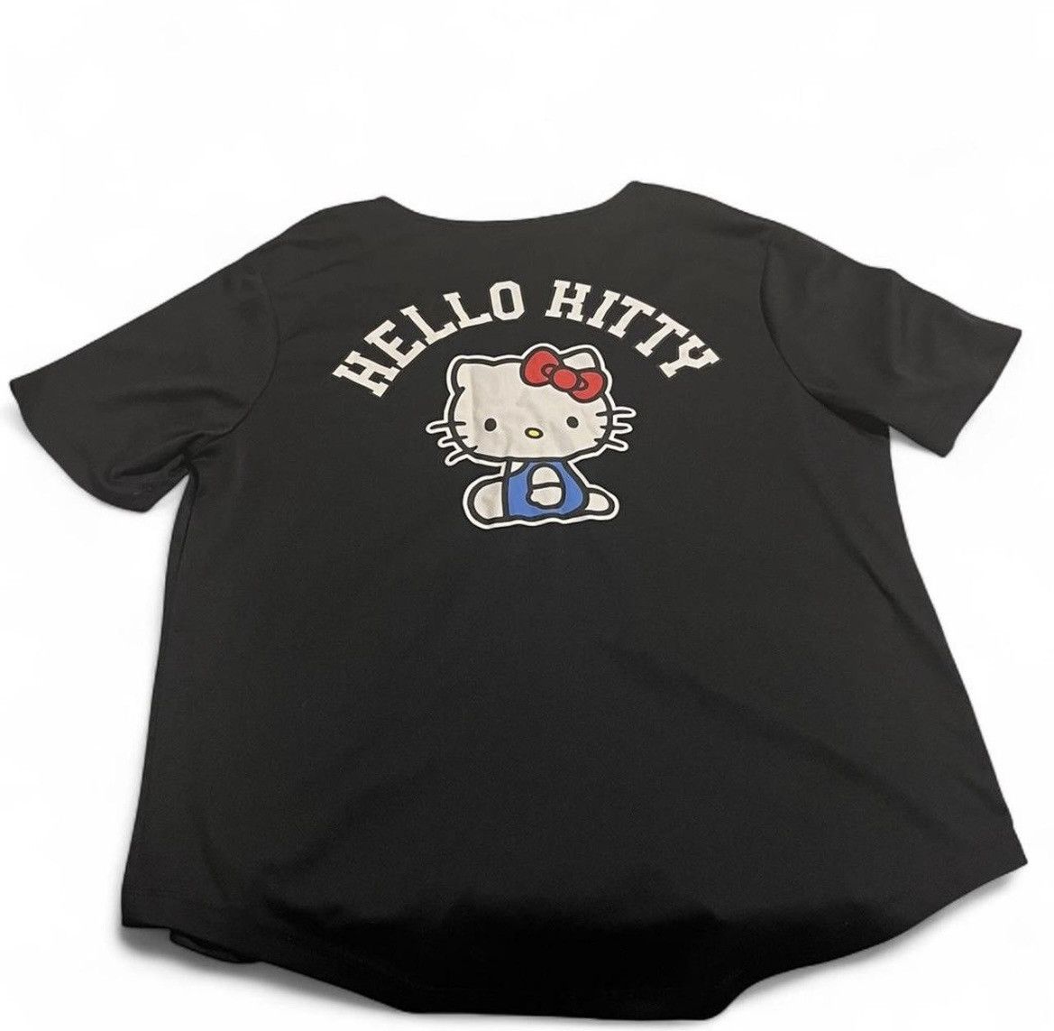 Hot Topic Hello Kitty Black Baseball Jersey Shirt – Sanrio Graphic Tee Size L / US 10 / IT 46 - 4 Thumbnail