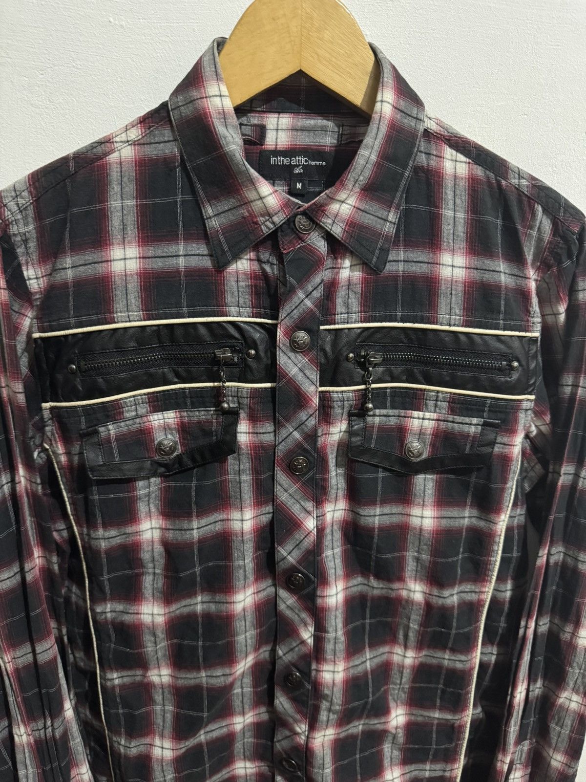 In The Attic IN THE ATTIC IFSIXWASNINE LEATHER LINE GIMMICK CHECK SHIRT Size US M / EU 48-50 / 2 - 2 Thumbnail
