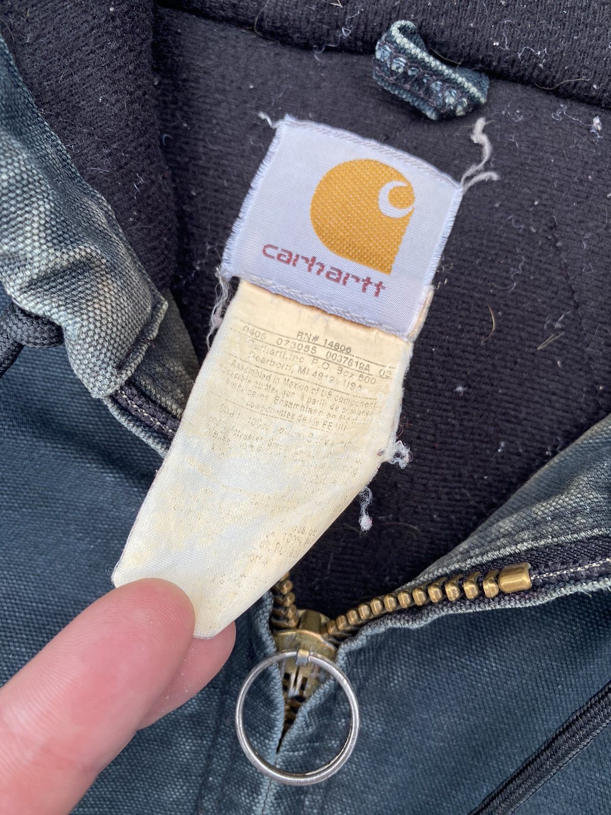 Carhartt Vintage Y2K Carhartt Dark Green Faded Canvas Hoodie Jacket Size US L / EU 52-54 / 3 - 5 Thumbnail
