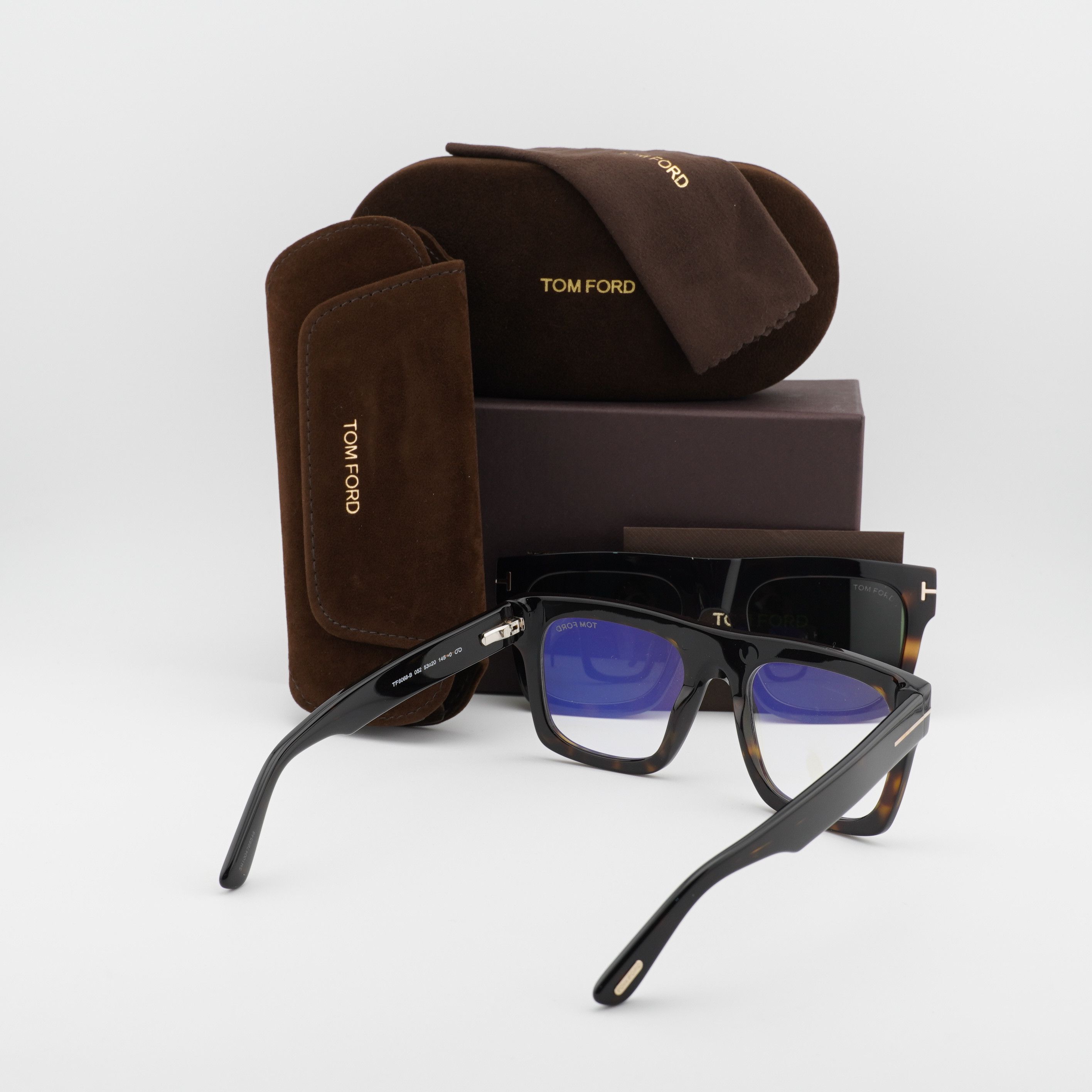 Tom Ford Tom Ford FT6068-B 052 Eyeglasses Havana 53mm Square Frame Size ONE SIZE - 10 Thumbnail