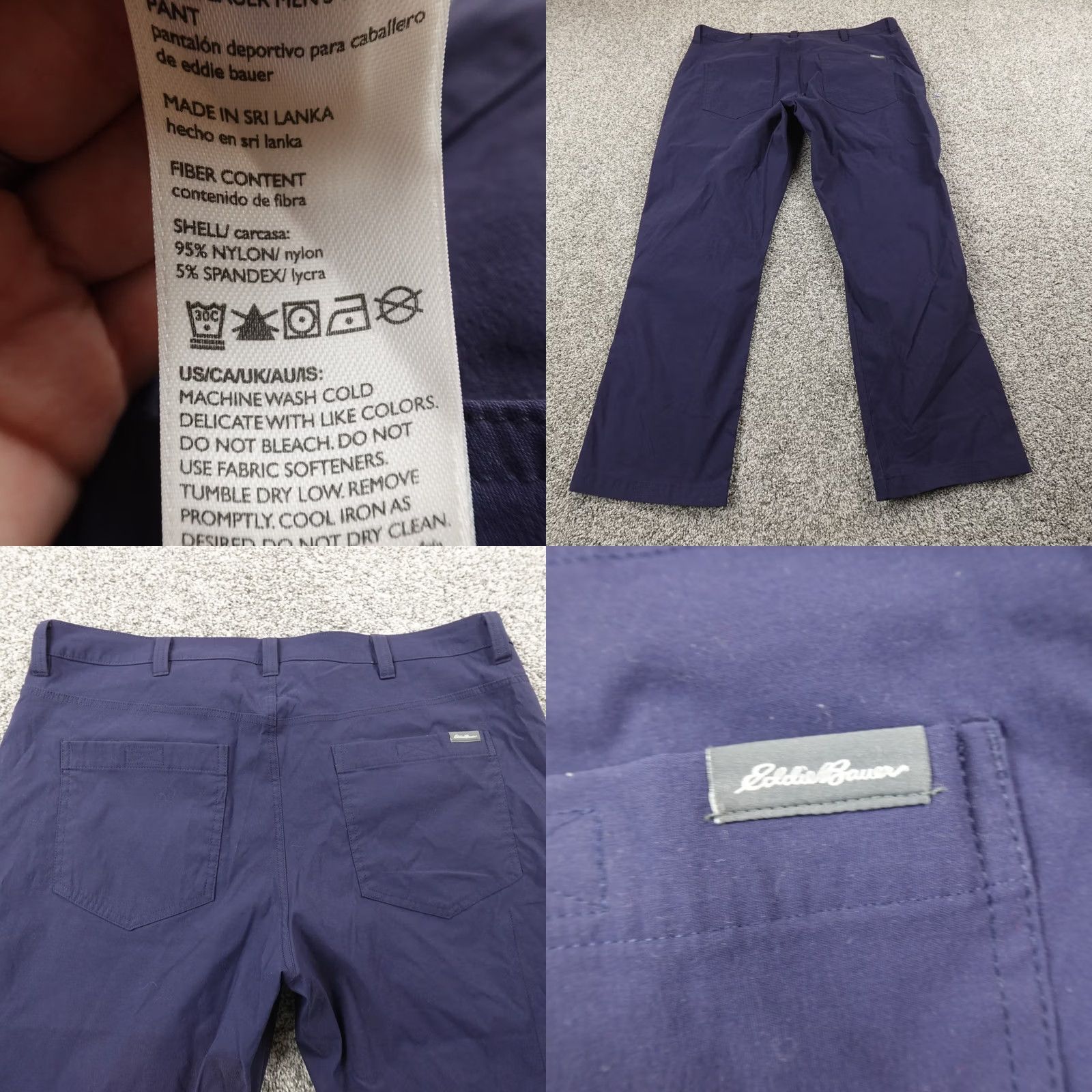 Eddie Bauer Eddie Bauer Pants Mens 40X30 Blue Tech Performance Nylon Stretch Chino Regular Straight Front Pockets Zip Button Casual Workwear 40 in Mens Size US 40 / EU 56 - 8 Thumbnail