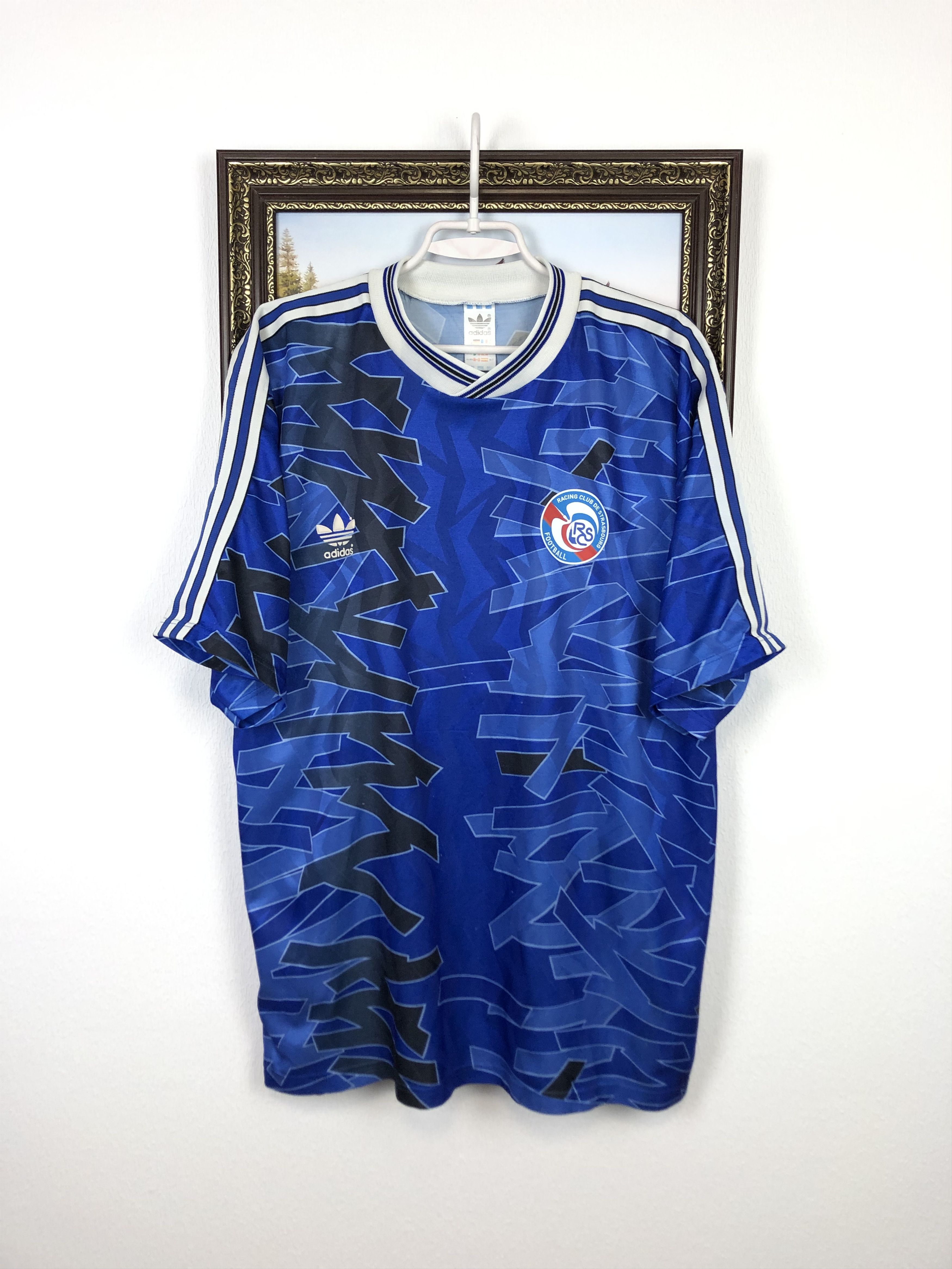 Adidas Strasbourg football shirt 1992 Soccer Adidas Tee Trikot Size US XL / EU 56 / 4 - 1 Thumbnail