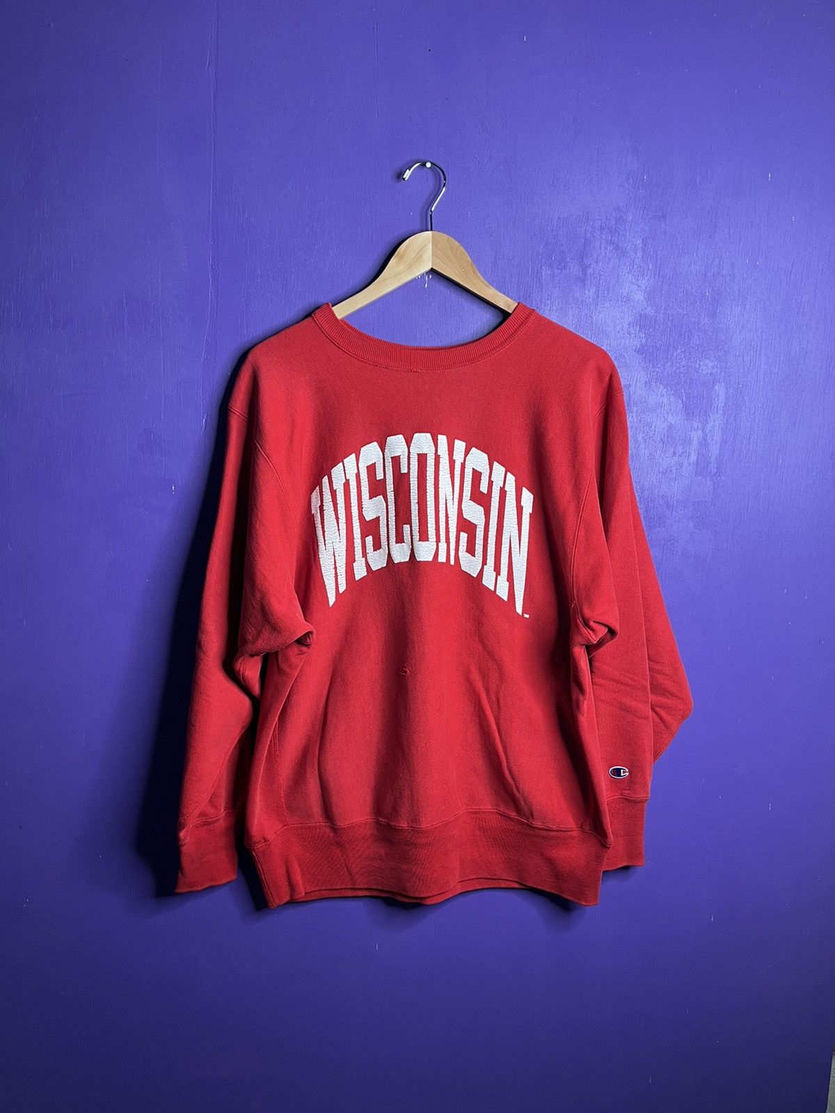 Vintage 90s Champion Wisconsin reverse weave crewneck