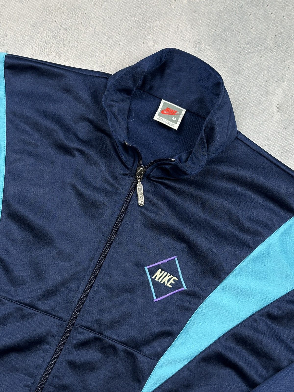 Nike Vintage Nike Sport Track Jacket 80s/90s Navy Teal Purple y2k Size US M / EU 48-50 / 2 - 6 Thumbnail