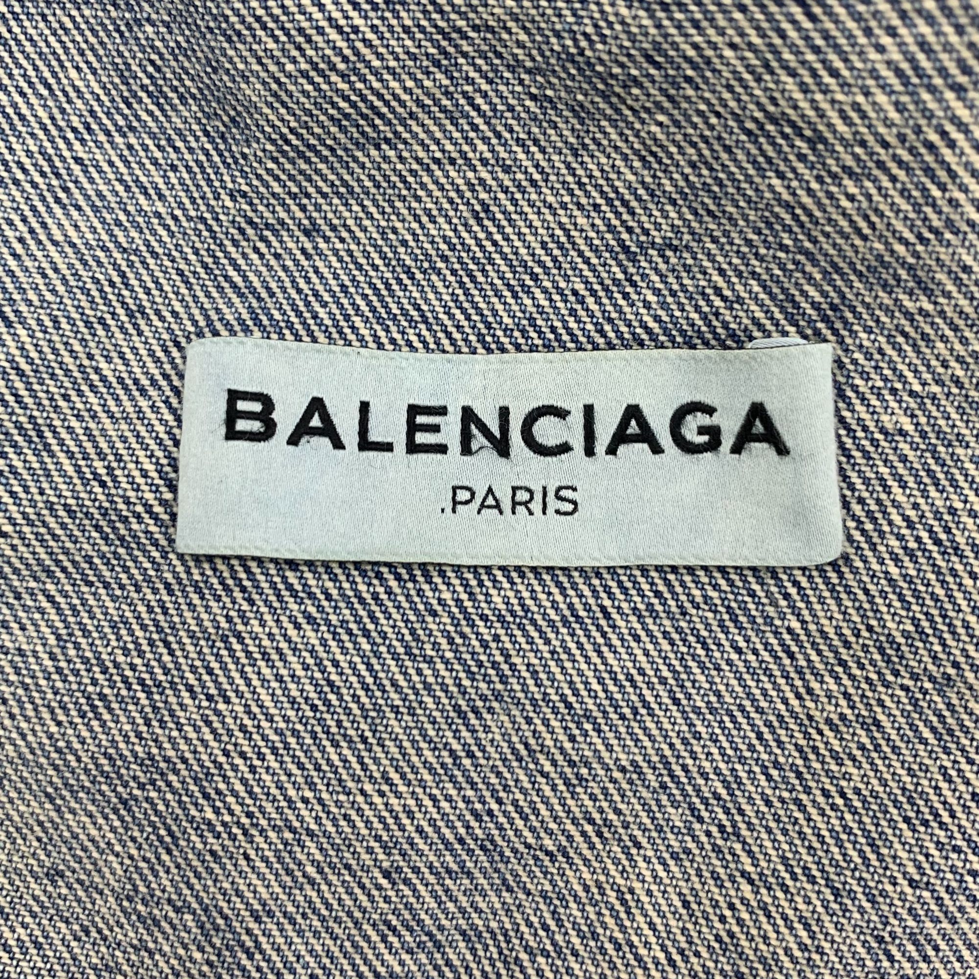 Balenciaga Balenciaga Deep Blue Washed Denim Jacket Lapel Single-Breast Size XS / US 0-2 / IT 36-38 - 2 Thumbnail