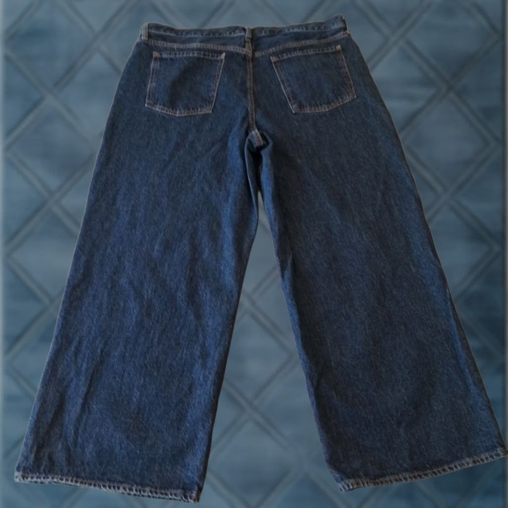 Old Navy Old Navy Jeans Womens 18 Dark Wash Wide-Leg High Rise 40x29 5-Pocket Denim Blue 90s Vintage? Size 40" / US 18 - 1 Thumbnail