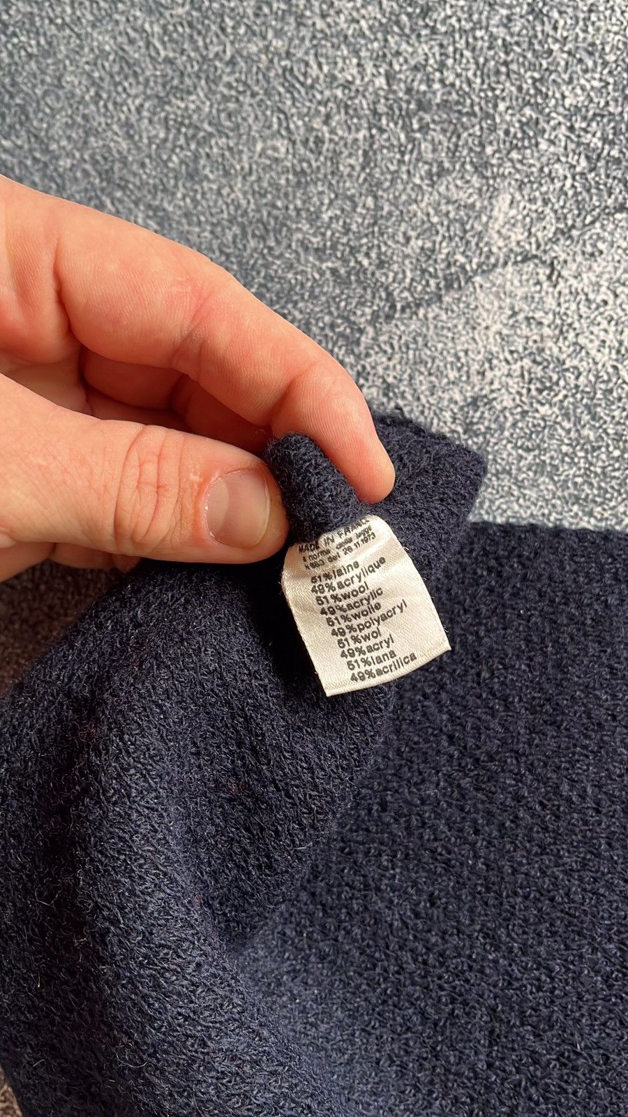 Japanese Brand × Lacoste Lacoste Scarves Wool 90s Scarf Navy Designer Size ONE SIZE - 5 Thumbnail