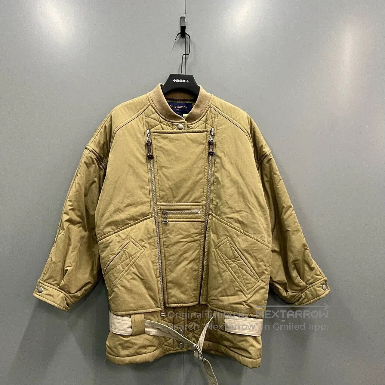 louis vuitton khaki color patchwork jacket.