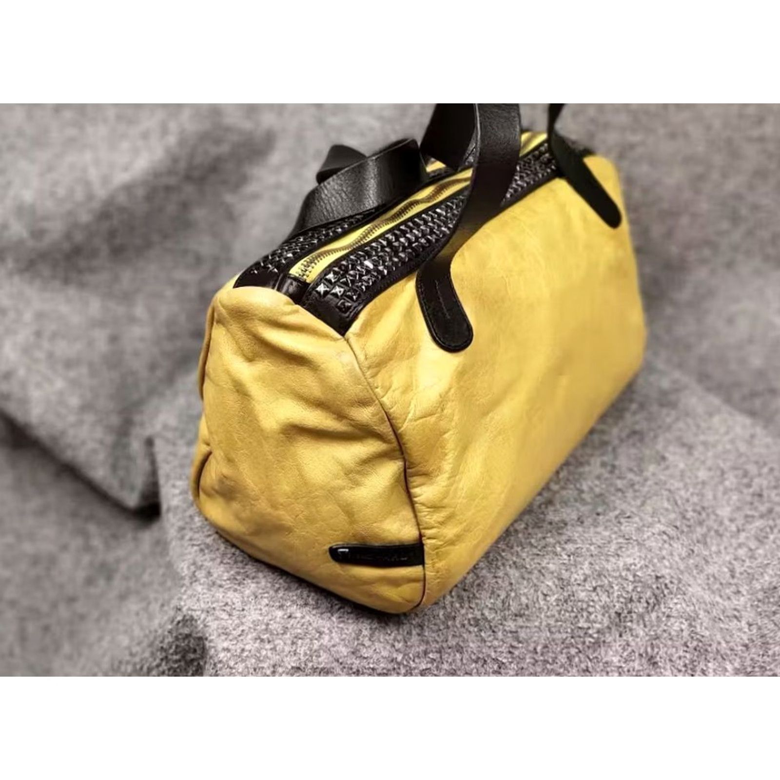 Vintage VINTAGE Rehard Italy Design Premium leather Duffle light green Travel Bag Size ONE SIZE - 3 Thumbnail
