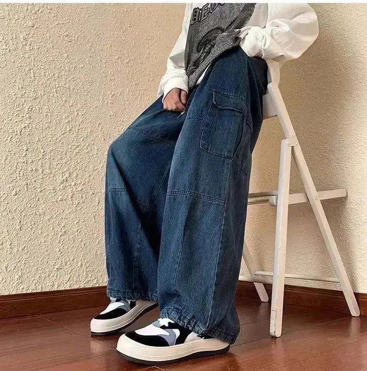 Japanese Brand Retro Loose Straight Washed Jeans Size US 34 / EU 50 - 6 Thumbnail