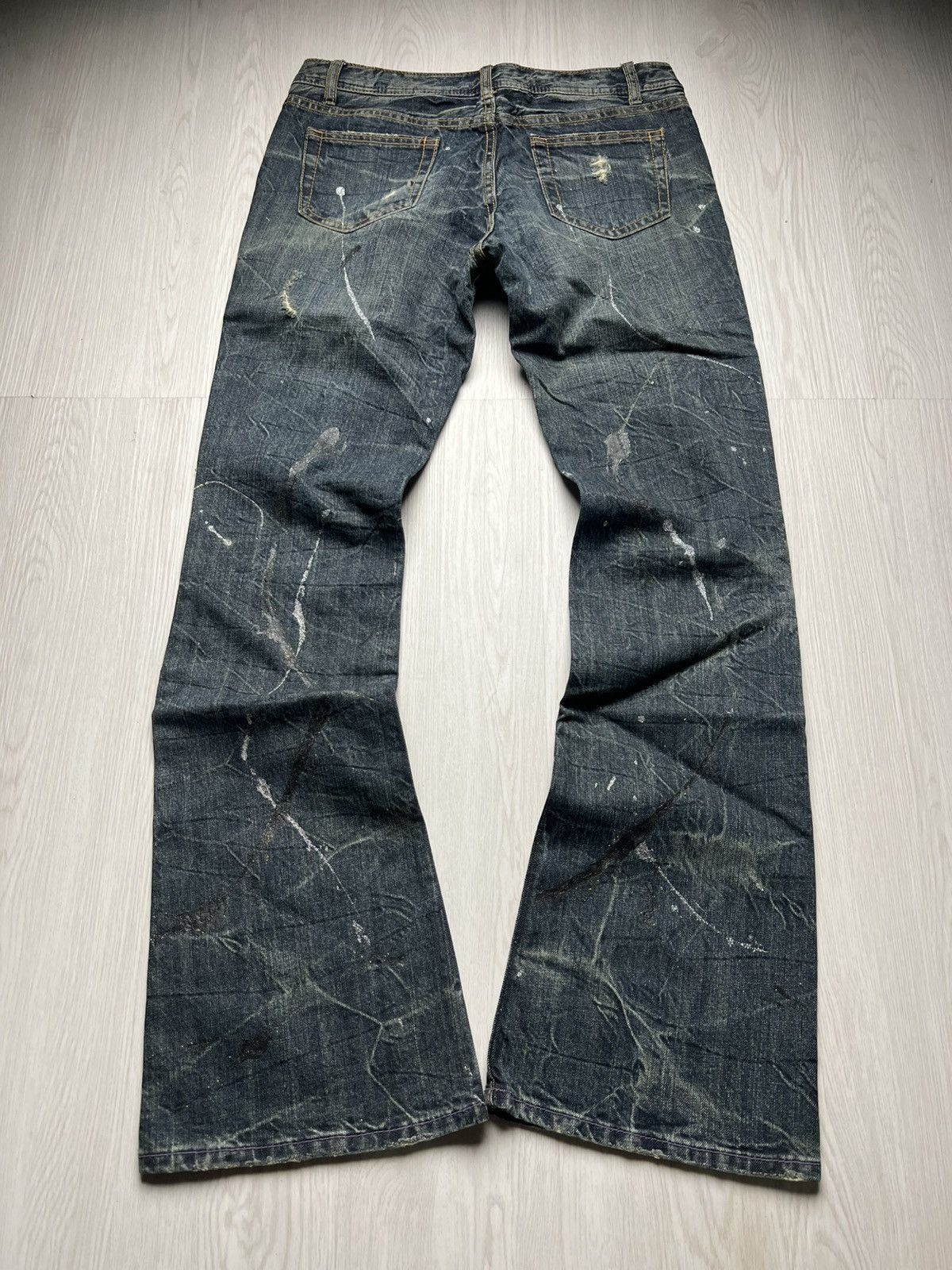 If Six Was Nine Theoria Mudwash Distressed Splatter Flared Denim Size US 30 / EU 46 - 2 Thumbnail