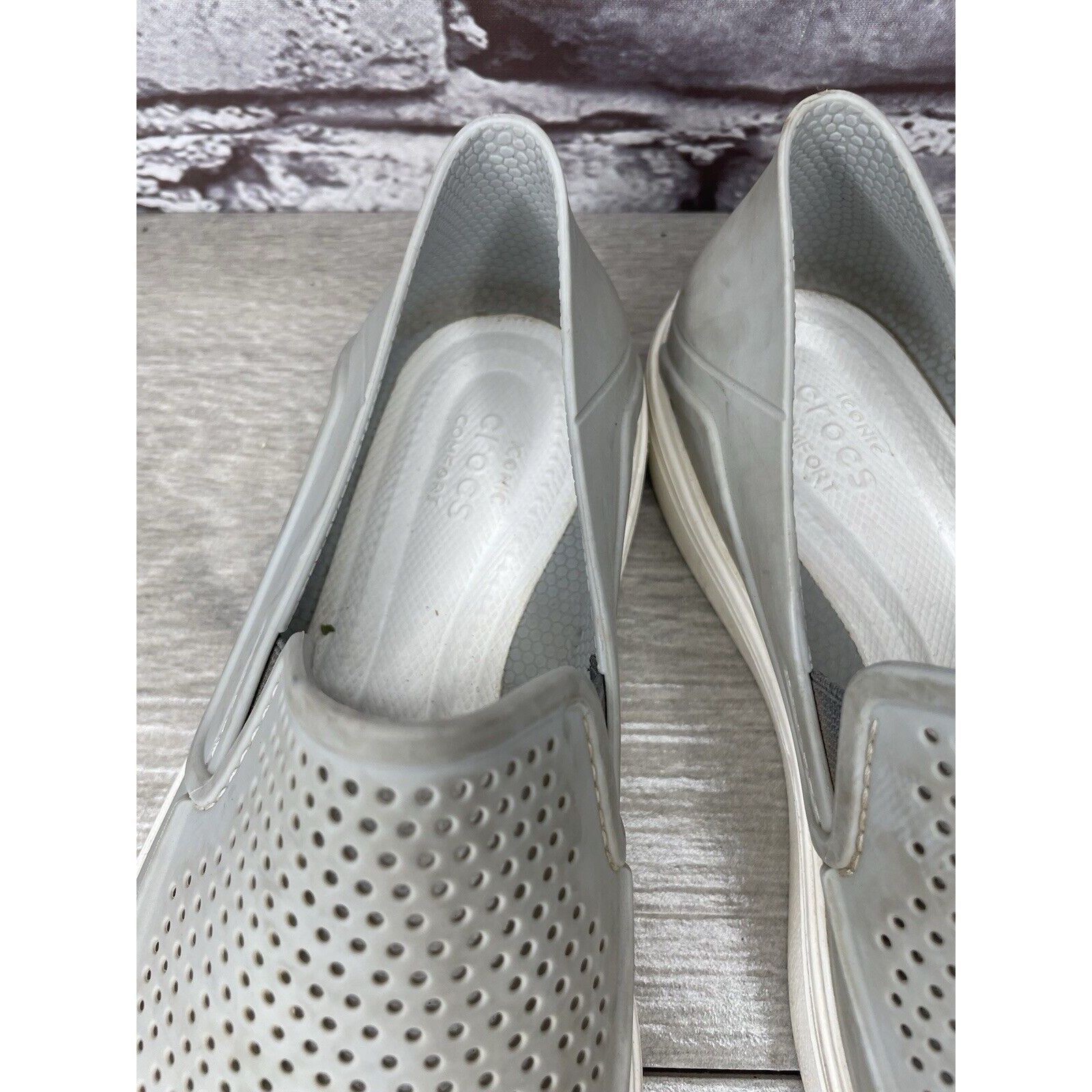 Crocs Crocs Iconic Comfort Citilane Roka Gray Perforated Loafers S Size US 5.5 / IT 35.5 - 3 Thumbnail