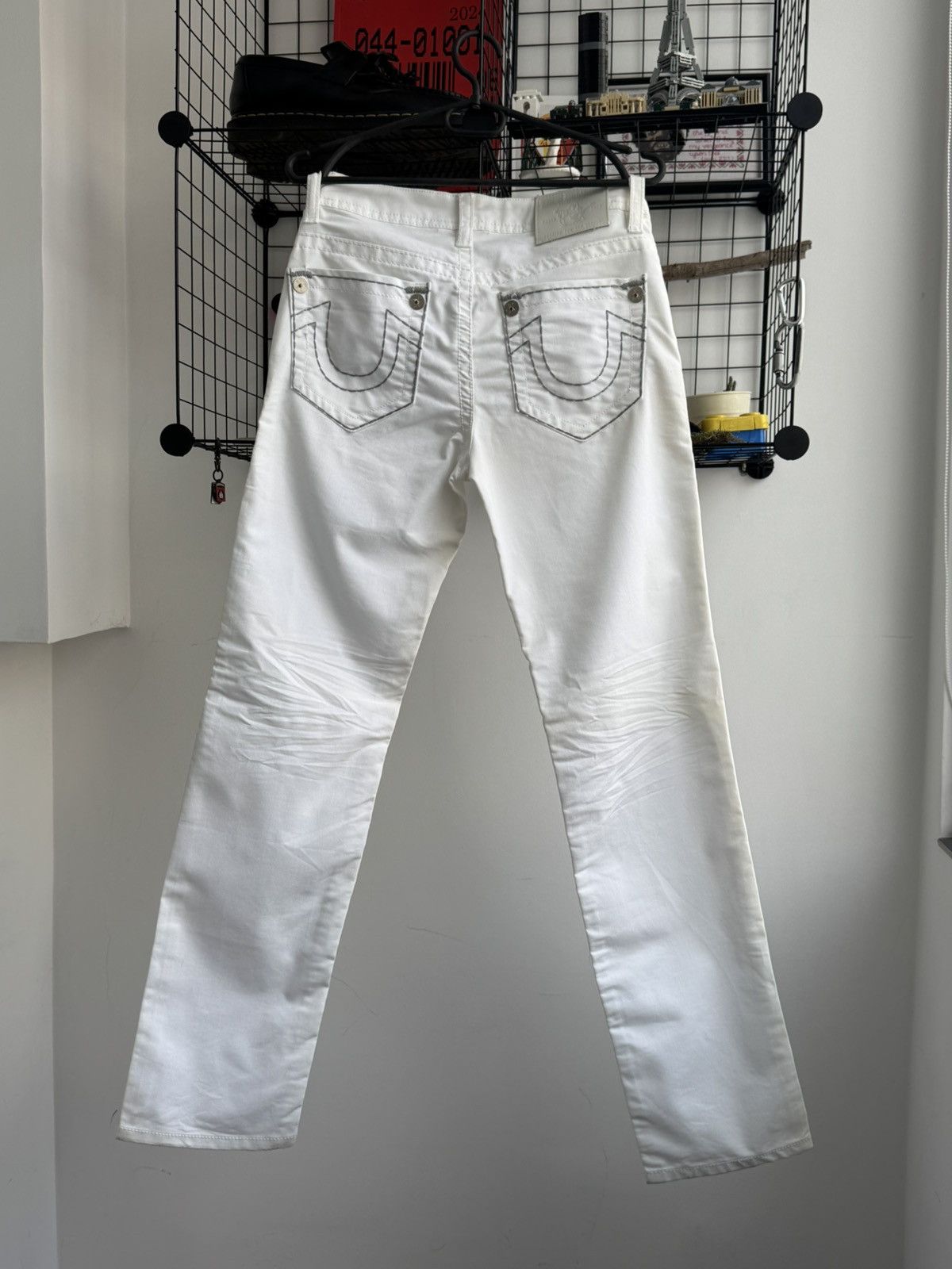 True Religion Vintage True Religion White Denim Grey Stitching Pants USA Size US 31 - 7 Thumbnail