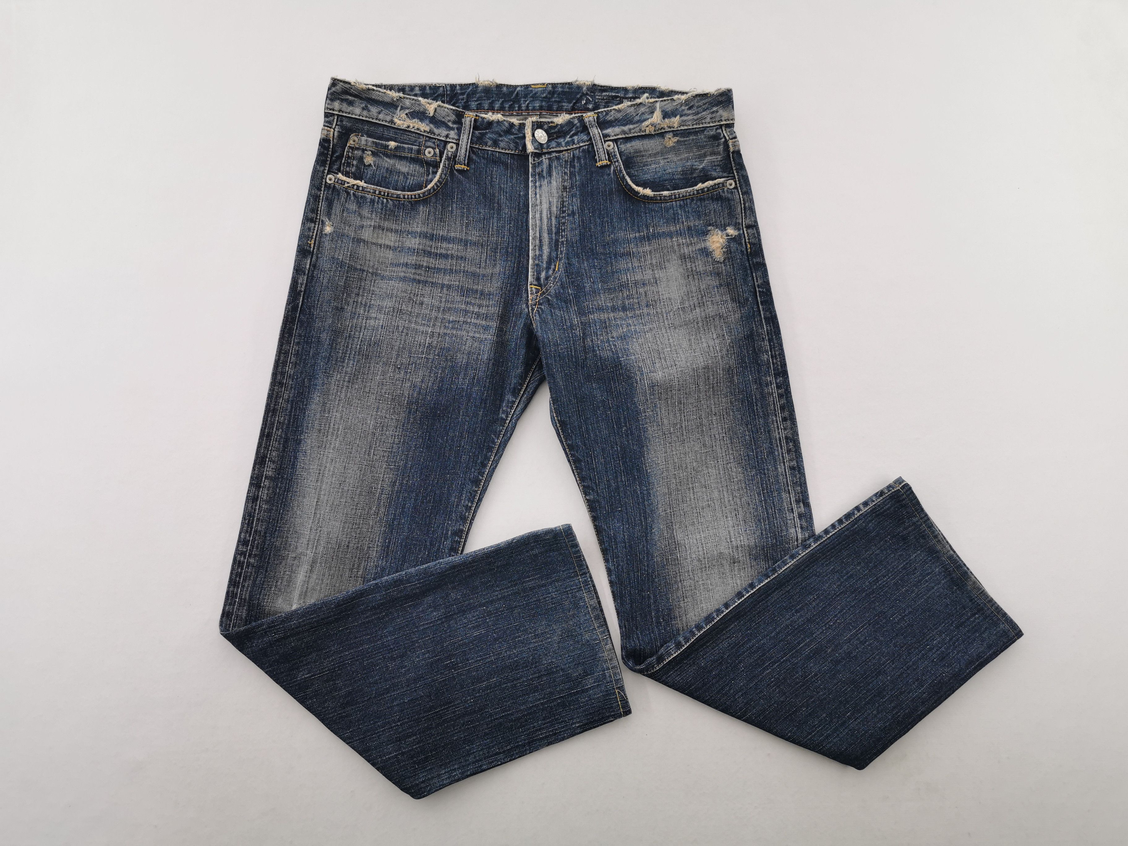 Edwin Distressed Vintage Edwin Lot 502R Denim Made In Japan Size US 37 - 4 Thumbnail