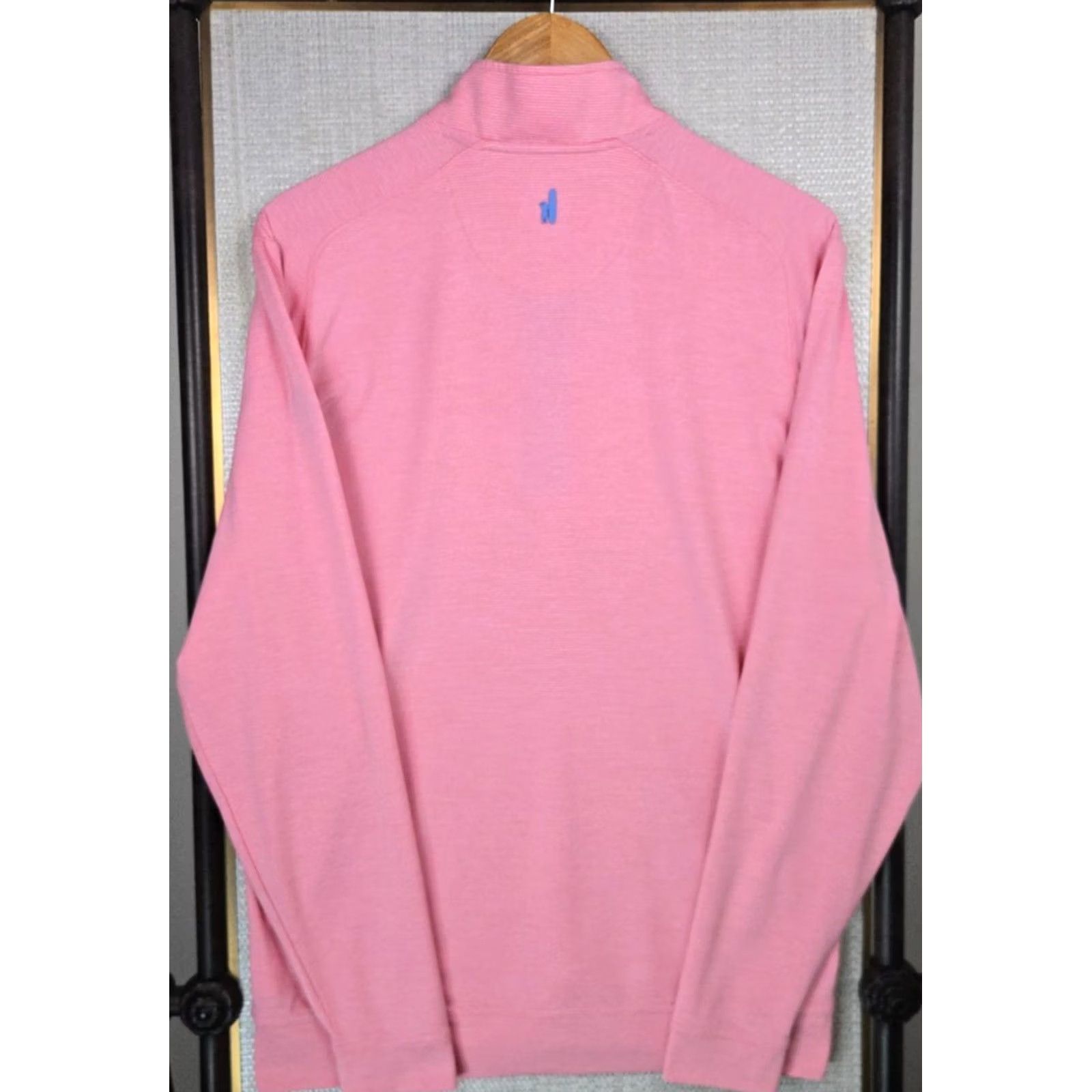johnnie-O Johnnie-O Mens 1/4 Zip Pullover Golf Pink Stripes Regular Medium Shirt Size US M / EU 48-50 / 2 - 5 Thumbnail