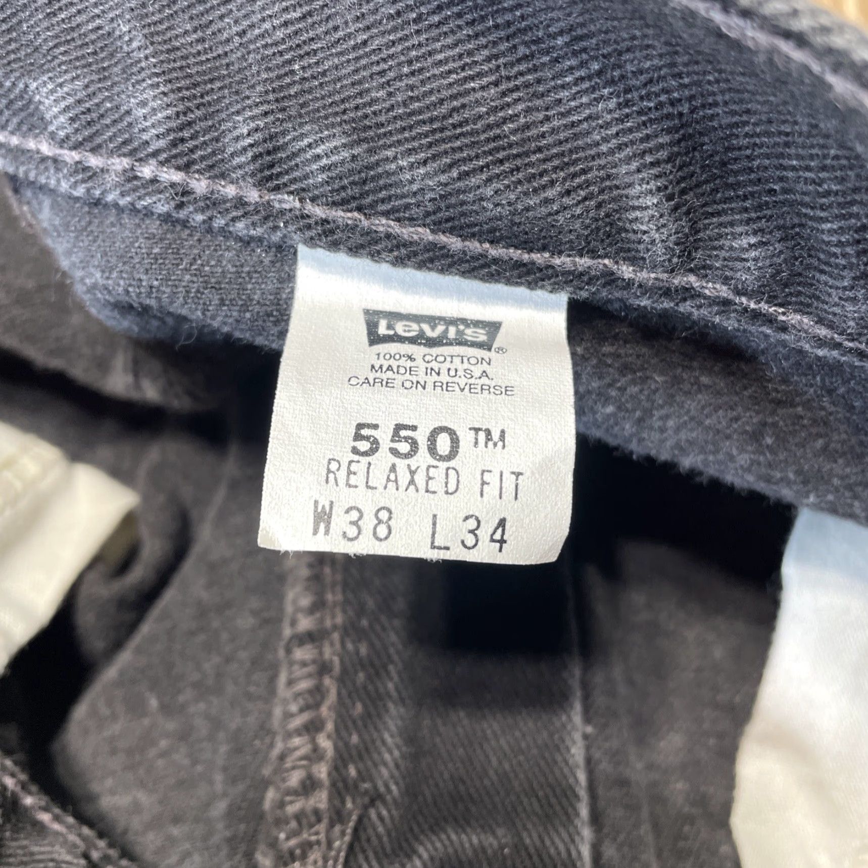 Levi's VINTAGE Levi's 550 Jeans Men Adult 38x34 Black Relaxed Fit Straight USA Made Size US 38 / EU 54 - 2 Thumbnail