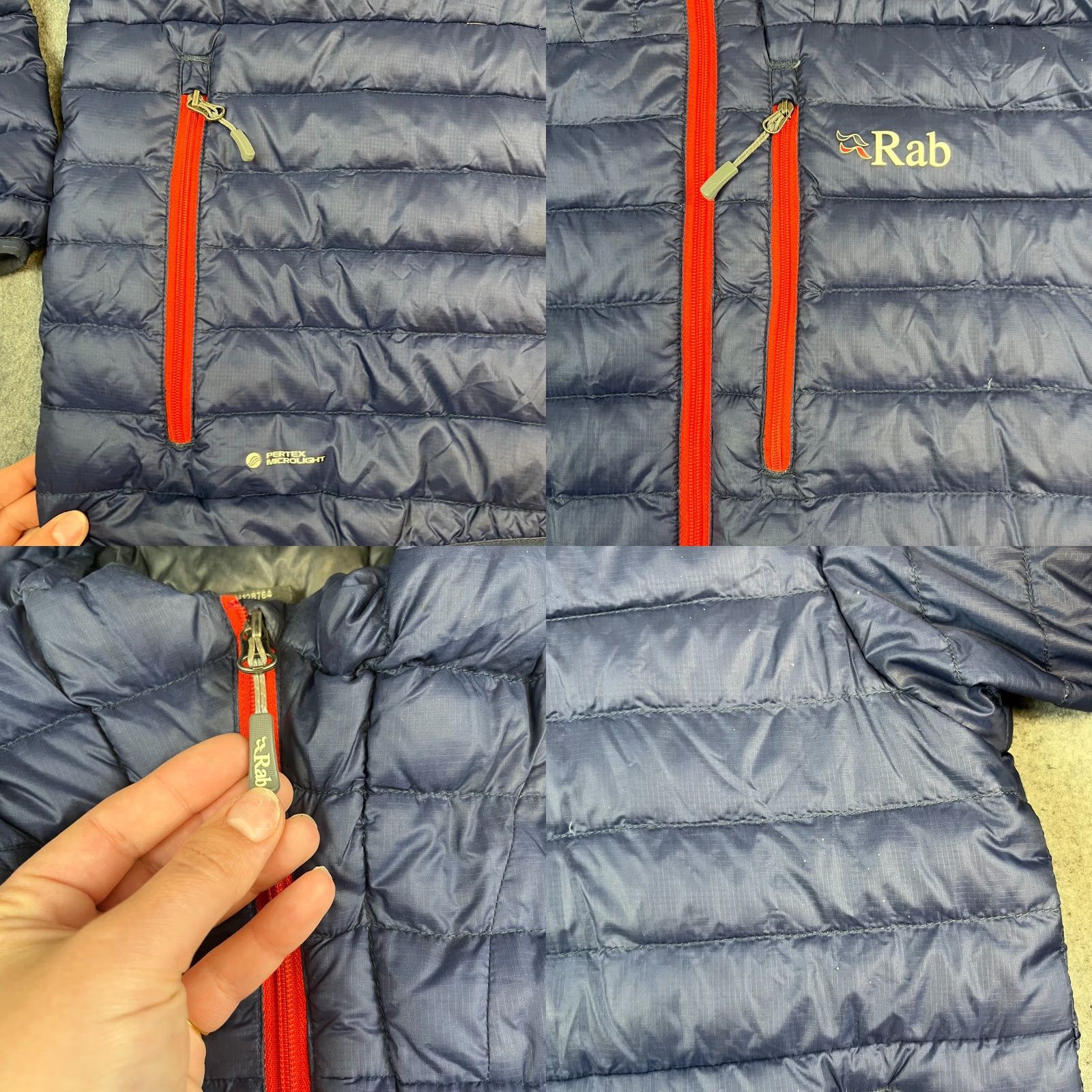 Rab RAB Mens Jacket Coat Puffer Large Blue Down Microlight Alpine Pertex Hooded Jacket Coat Size US L / EU 52-54 / 3 - 8 Thumbnail