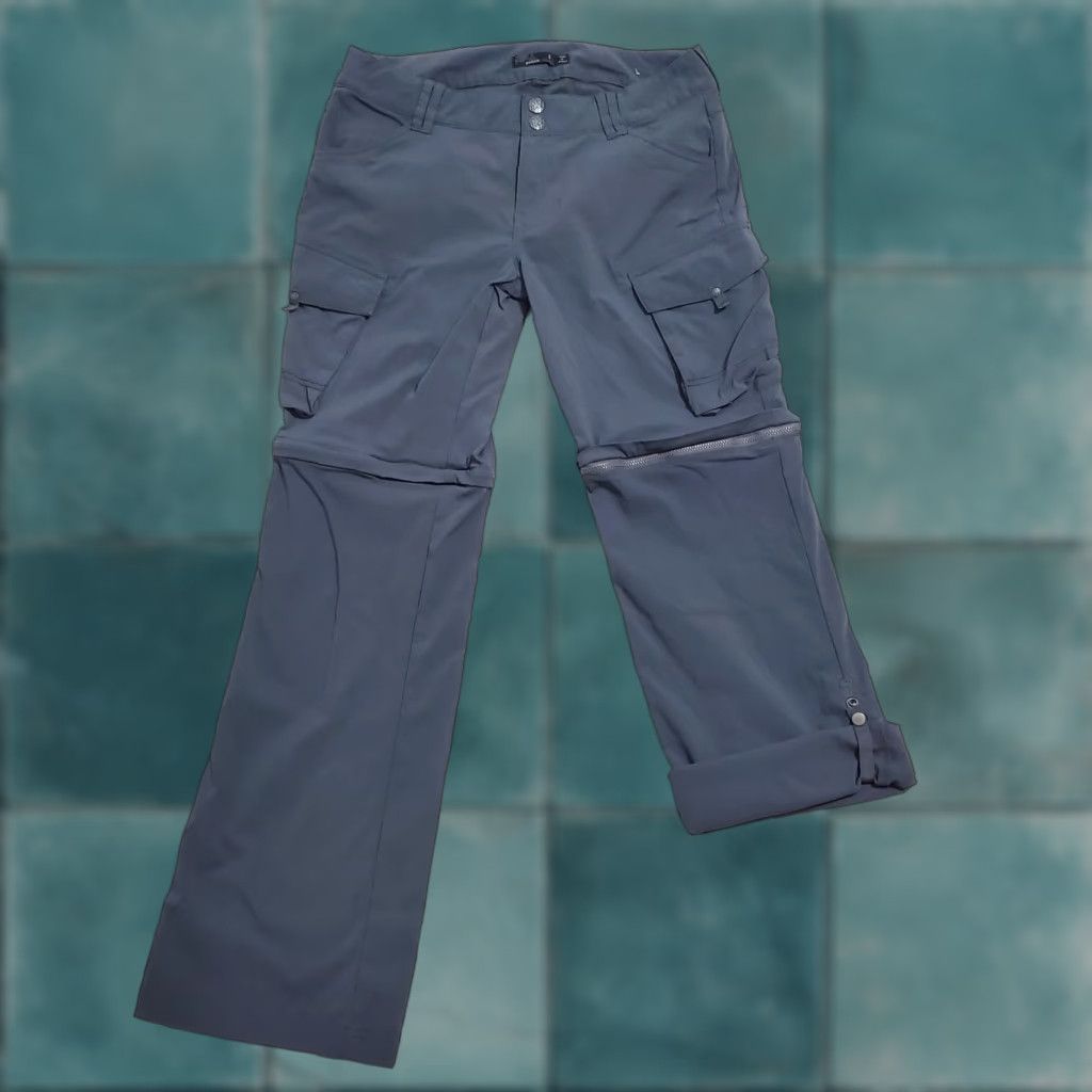 Prana prAna Pants Women 8 Gray Cargo Convertible Nylon Travel Outdoor Hiking Gorpcore Size 30" / US 8 / IT 44 - 1 Thumbnail