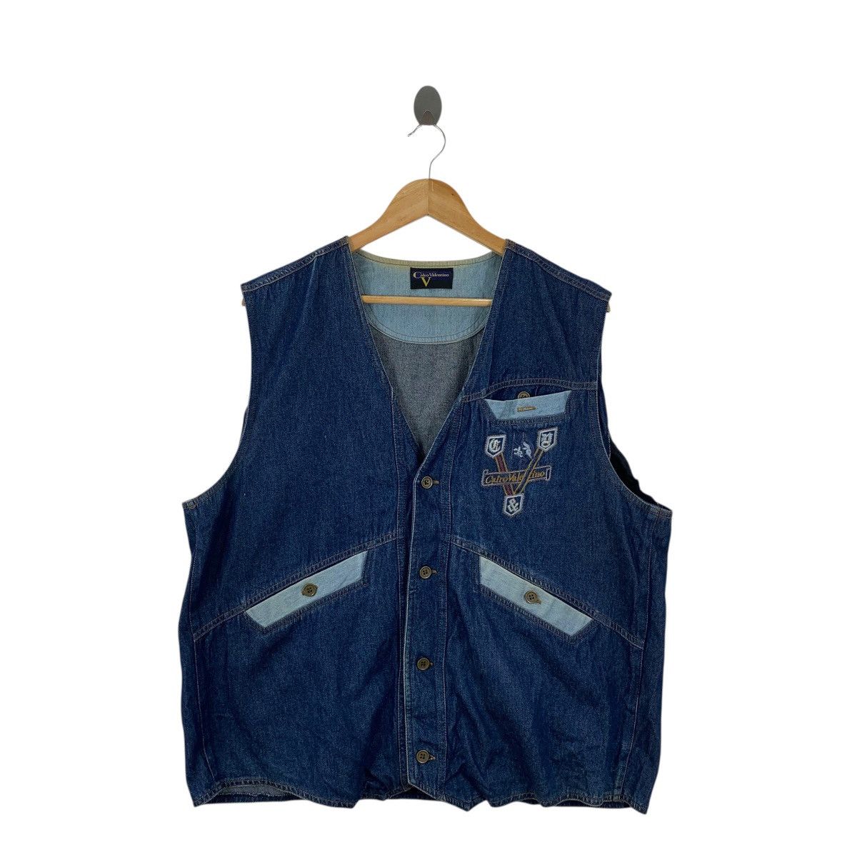 Valentino Vintage CALRO VALENTINO ITALY Indigo Denim Jeans Vest Jacket Size M / US 6-8 / IT 42-44 - 3 Thumbnail