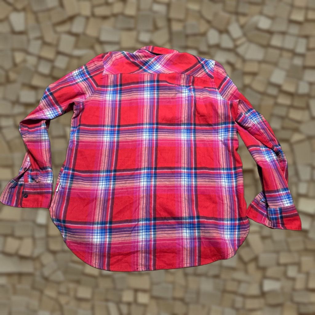Orvis Orvis Shirt Womens Large L Button-Up Plaid Long Sleeve Blue Red Purple White Cotton Flannel Casual Winter Size L / US 10 / IT 46 - 1 Thumbnail