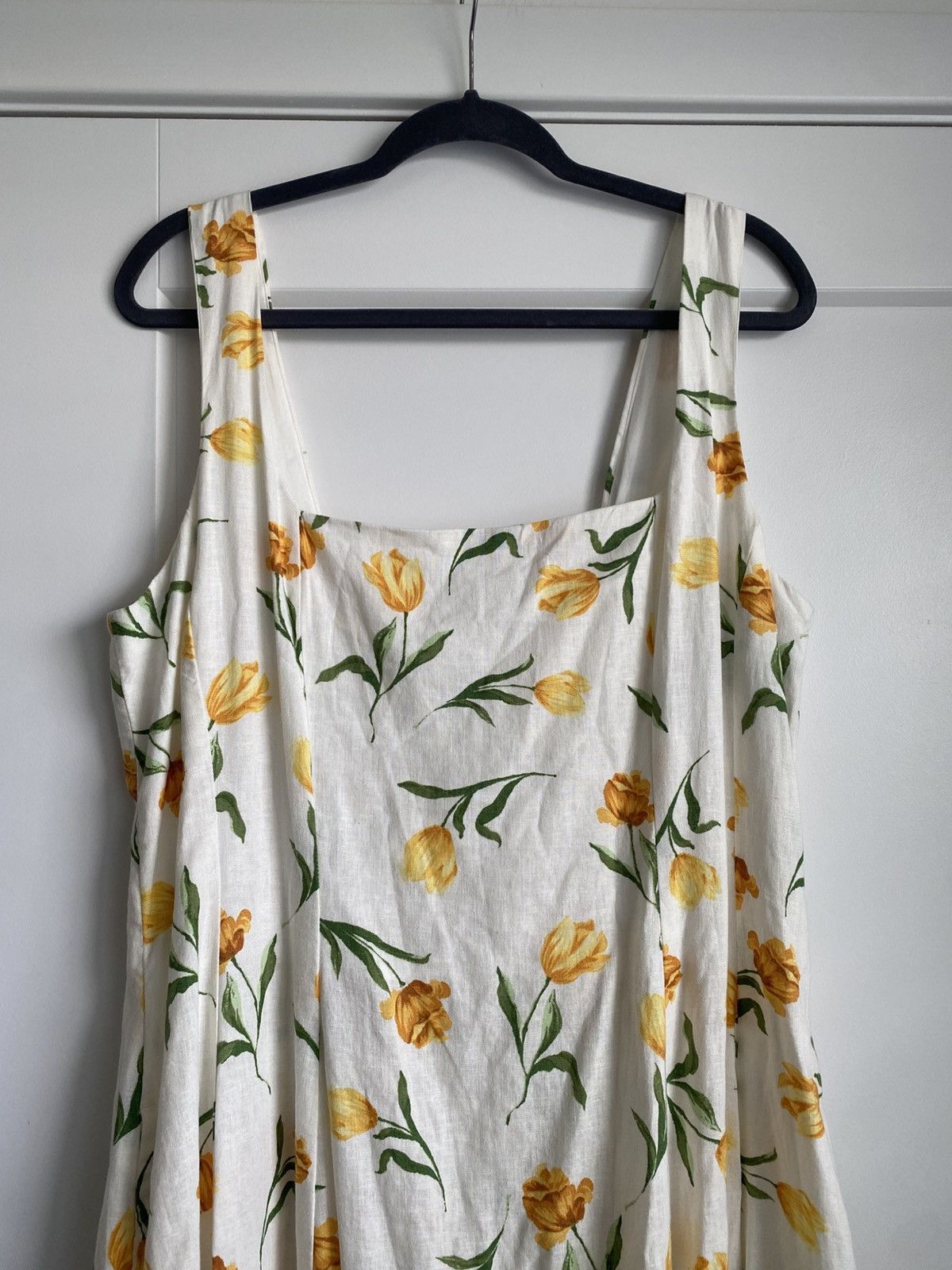 Joie JOIE SZ14 White/yellow Floral Linen blend Midi Dress-NWT Size XL / US 12-14 / IT 48-50 - 3 Thumbnail