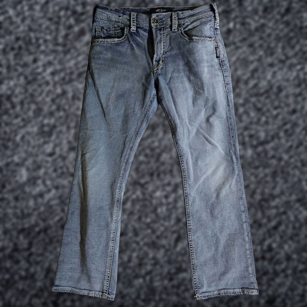 Silver Jeans Co. Silver Jeans Signature Zac Relaxed Straight Leg Jeans Mens 32x30 Light Wash Size US 32 / EU 48 - 1 Thumbnail