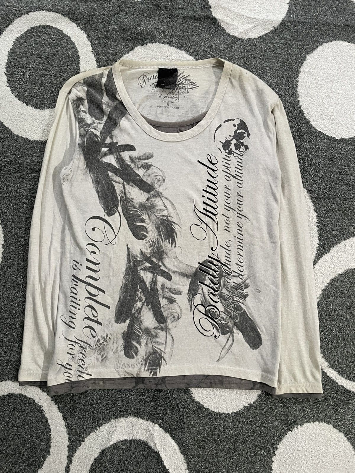 Japanese Brand DOUBLE LAYER B ONE SOUL SKULL LONG SLEEVE Size US M / EU 48-50 / 2 - 1 Thumbnail