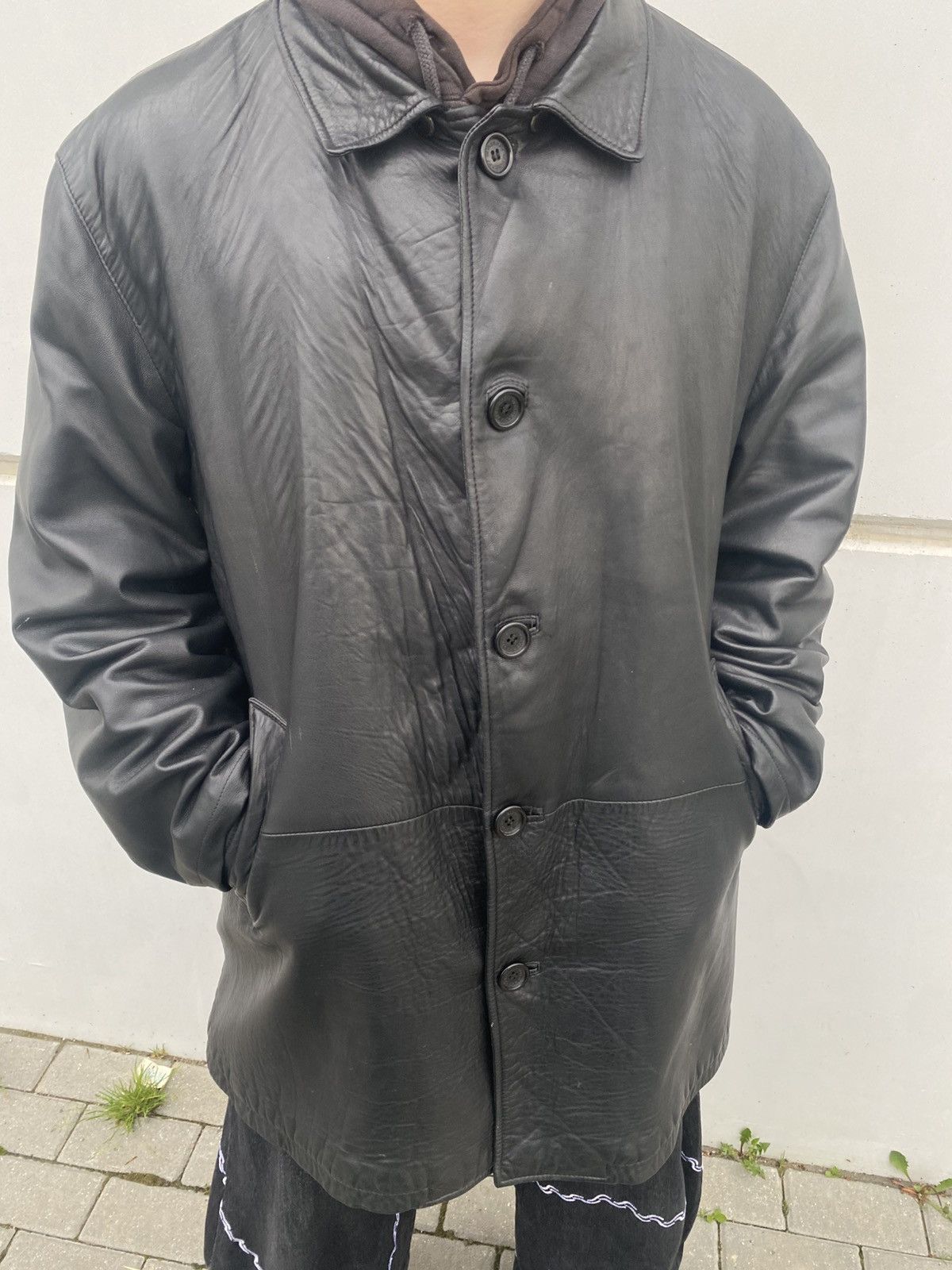 Burberry Vintage Burberry Leather Car Coat Nova Check Black Size US XXL / EU 58 / 5 - 4 Thumbnail
