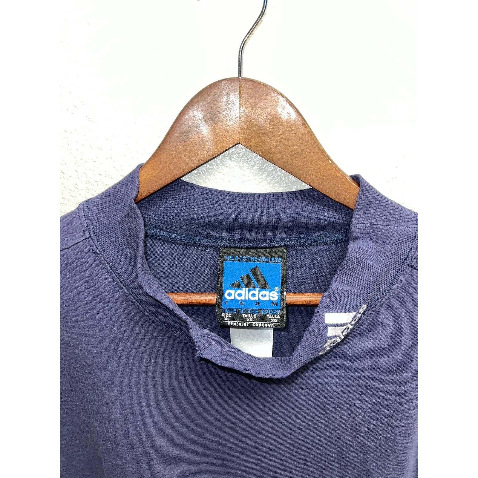Adidas Vintage Adidas Blue Mock Neck Long Sleeve Shirt VTG 90s XL Size US XL / EU 56 / 4 - 2 Thumbnail