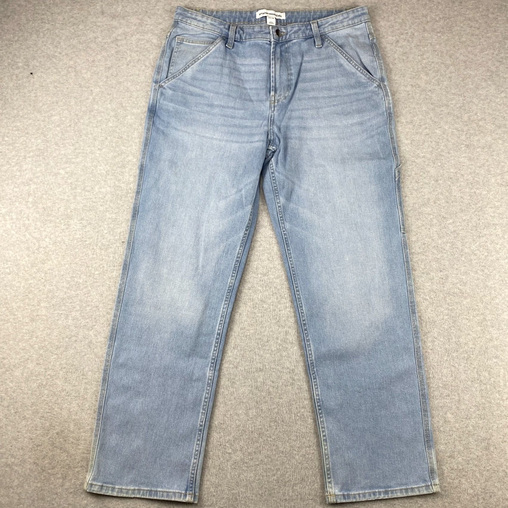 Essentials Amazon Jeans Mens 34X30 Blue Slim Straight 5-Pocket Design Denim Cotton Blend Stretch D Size US 34 / EU 50 - 2 Thumbnail