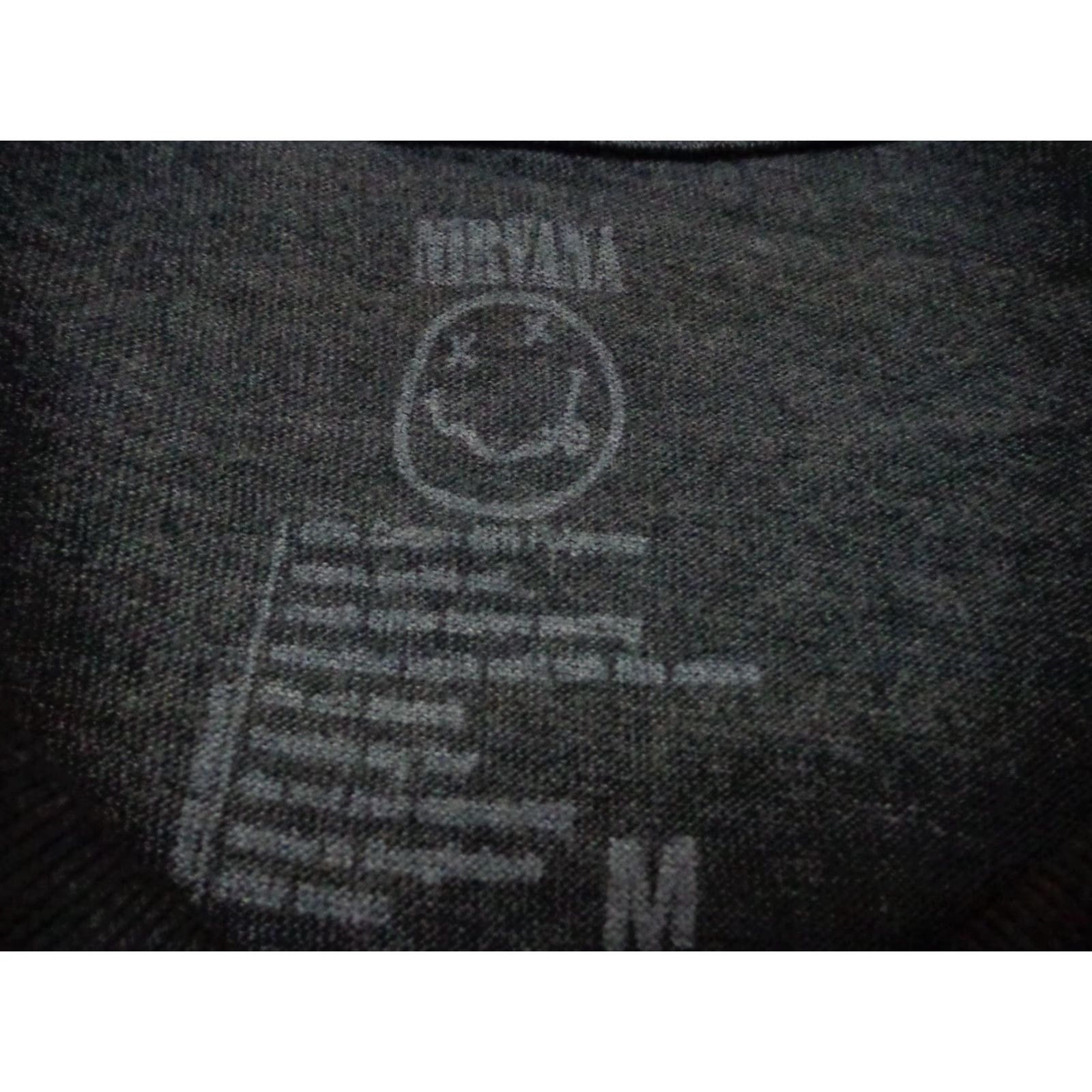 Logo 7 Nirvana T-Shirt Heather Gray Logo Smiley Face Graphic Print Women's M Shirt Crew Neck Short Sleeve Modern Rock Music Regular Fit Johnny? Size M / US 6-8 / IT 42-44 - 2 Thumbnail