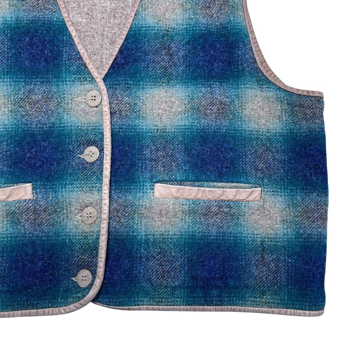 L.L. Bean × Vintage 80s L.L. Bean Green Brown Plaid Wool Reversible Hunting Vest Size XL / US 12-14 / IT 48-50 - 9 Thumbnail