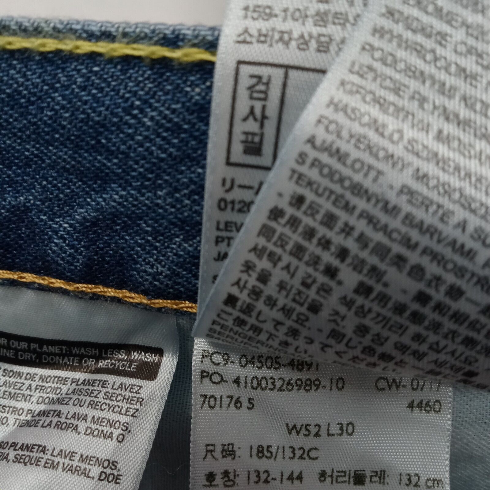 Levi's Levi's 505 Jeans Men's 52x30 Regular Fit Straight Leg Blue Size US 44 / EU 60 - 6 Thumbnail