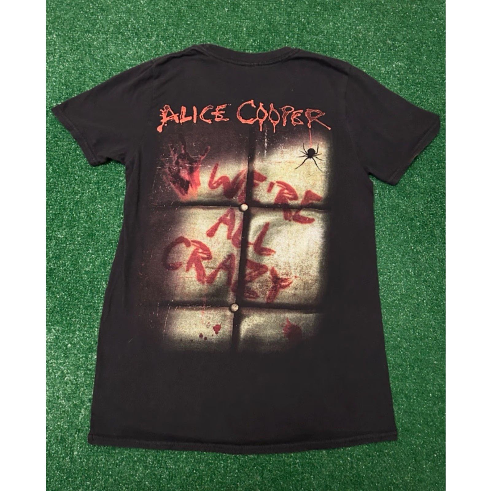 Vintage VINTAGE Alice Cooper Band Tee Were All Crazy VTG Shirt Womens M Black Shirts Band, 90s, Music, Y2K, Rock, Womens M Size S / US 4 / IT 40 - 2 Thumbnail