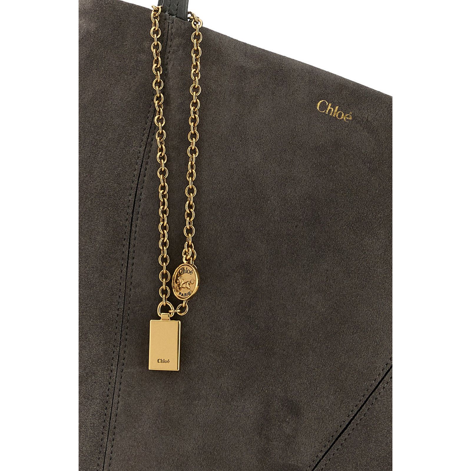 Chloe Chloe Medium Gray Suede Leather Tote Bag New & Authentic Size ONE SIZE - 4 Thumbnail