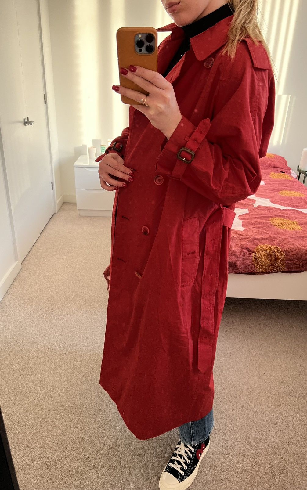 Burberry Vintage Vintage Burberry s red trench coat rare classic retro jacket Grailed