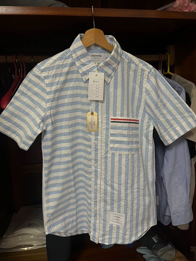 Thom Browne New Thom Browne Striped Short Sleeve Shirt-dmc Size US XS / EU 42 / 0 - 1 Thumbnail