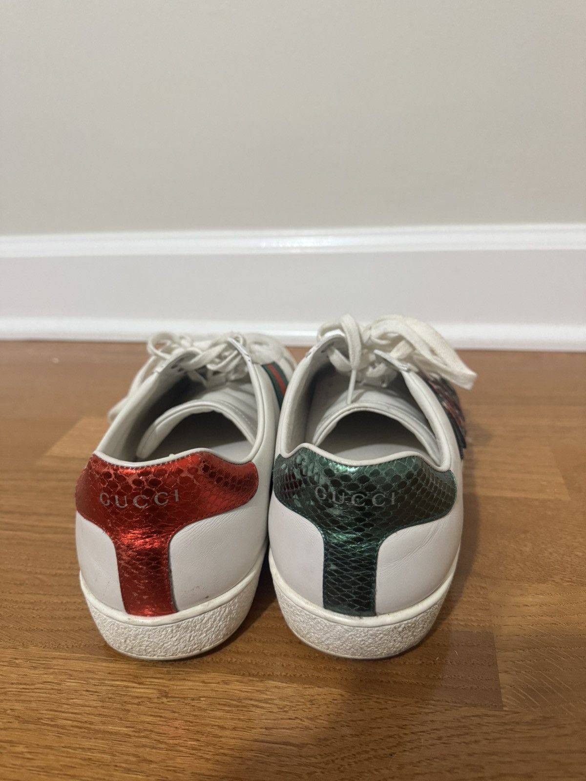 Gucci Gucci Ace Embroidered Snake Leather Sneakers Size US 8.5 / EU 41-42 - 3 Thumbnail