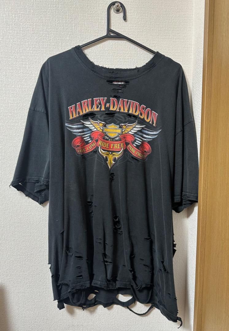Harley Davidson × Vintage Vintage Trashed Harley Davidson Shirt Size US XL / EU 56 / 4 - 1 Thumbnail